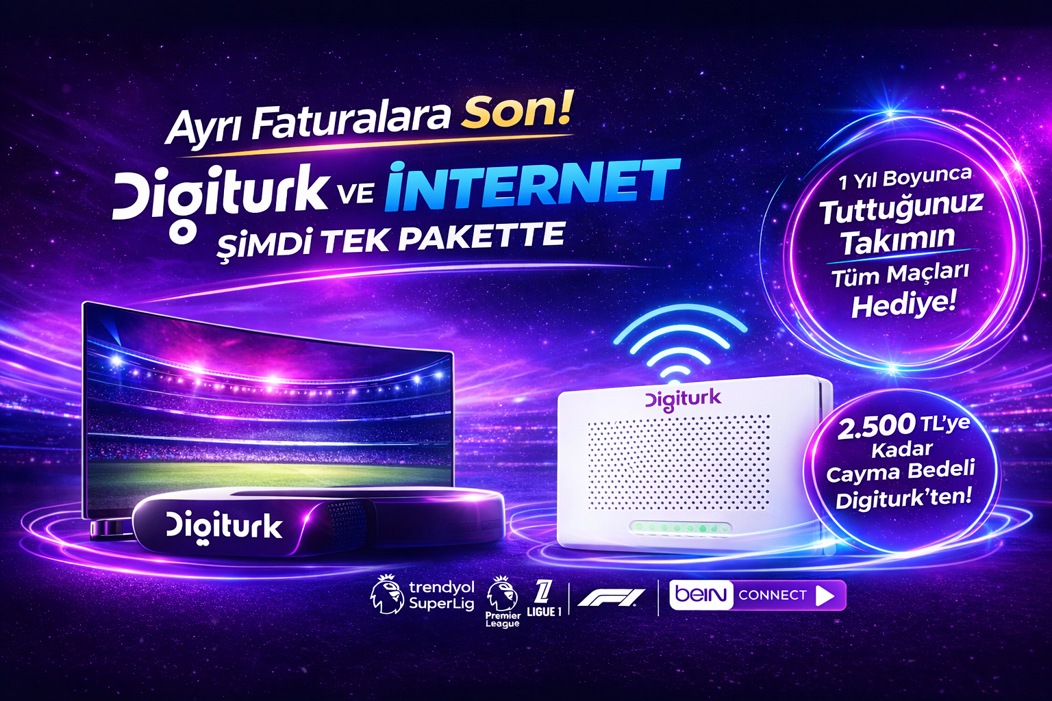 🌐 İnternet'ini Digiturk'e Taşı Taraftar Paketi 12 Ay Boyunca Bedava!
